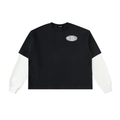 Layered Contrast Sleeve Cotton T-Shirt