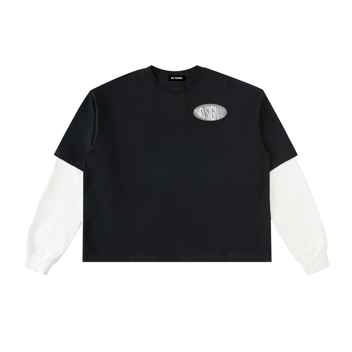 Layered Contrast Sleeve Cotton T-Shirt